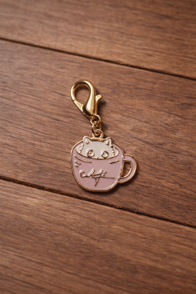Marqueur Tasse avec chat rose