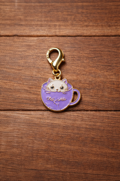 Marqueur Tasse avec chat violet